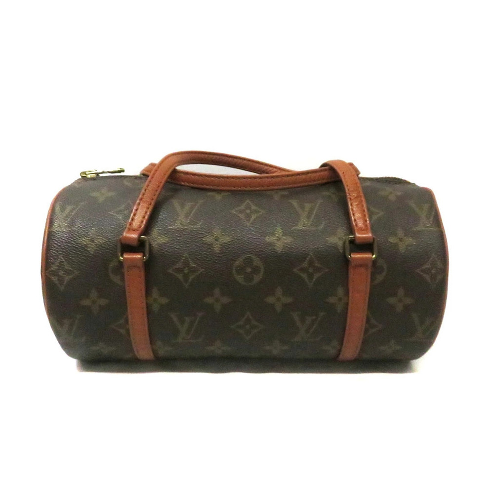 Louis Vuitton Papillon Monogram Pigskin Cylindrical Top Bag Canvas Leather Brown